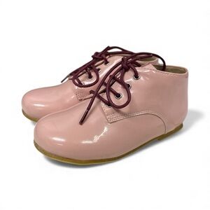 Charming Pink Kids Boots with Burgundy Laces Sz 11